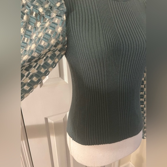 Anthropologie Flat White Mixed Media Pullover - Picture 7 of 12